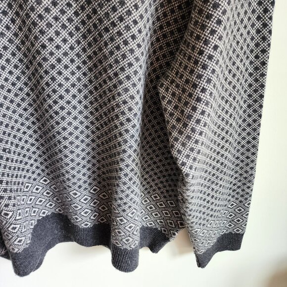 4XL Sweater Gray White Jos A Bank V Neck Nordic New Winter Wool Blend 4XB Jumper - Picture 11 of 17